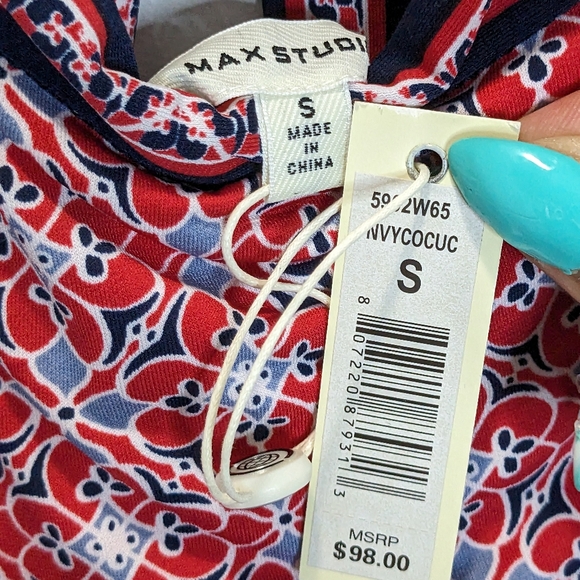 Max Studio Red Medallion Racer Back Halter Top Dress Size S NWT - Picture 10 of 11